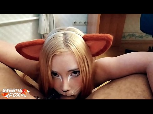 ❤️ Kitsune د هغې په خوله کې ډیک او کم تیر کړ ☑ مقعد پورن